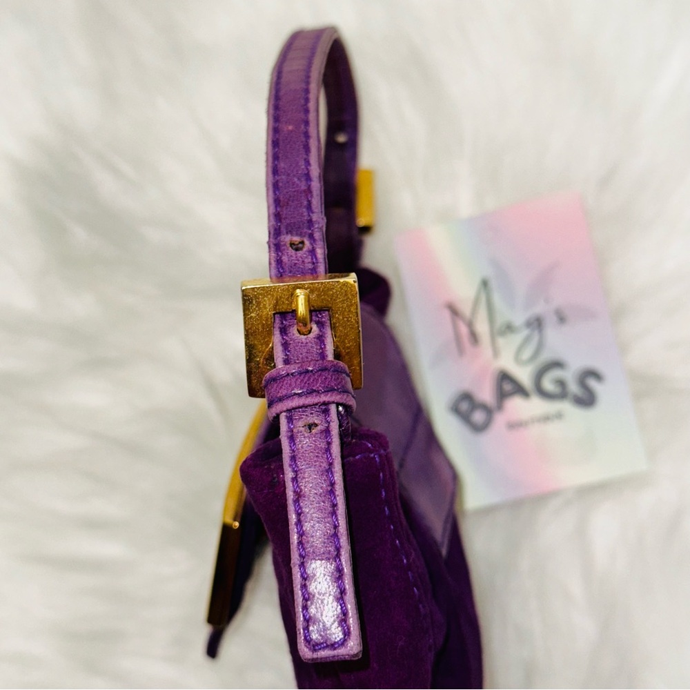 Fendi: Suede Logo FF Mini Tote Bag - Picture 10 of 16